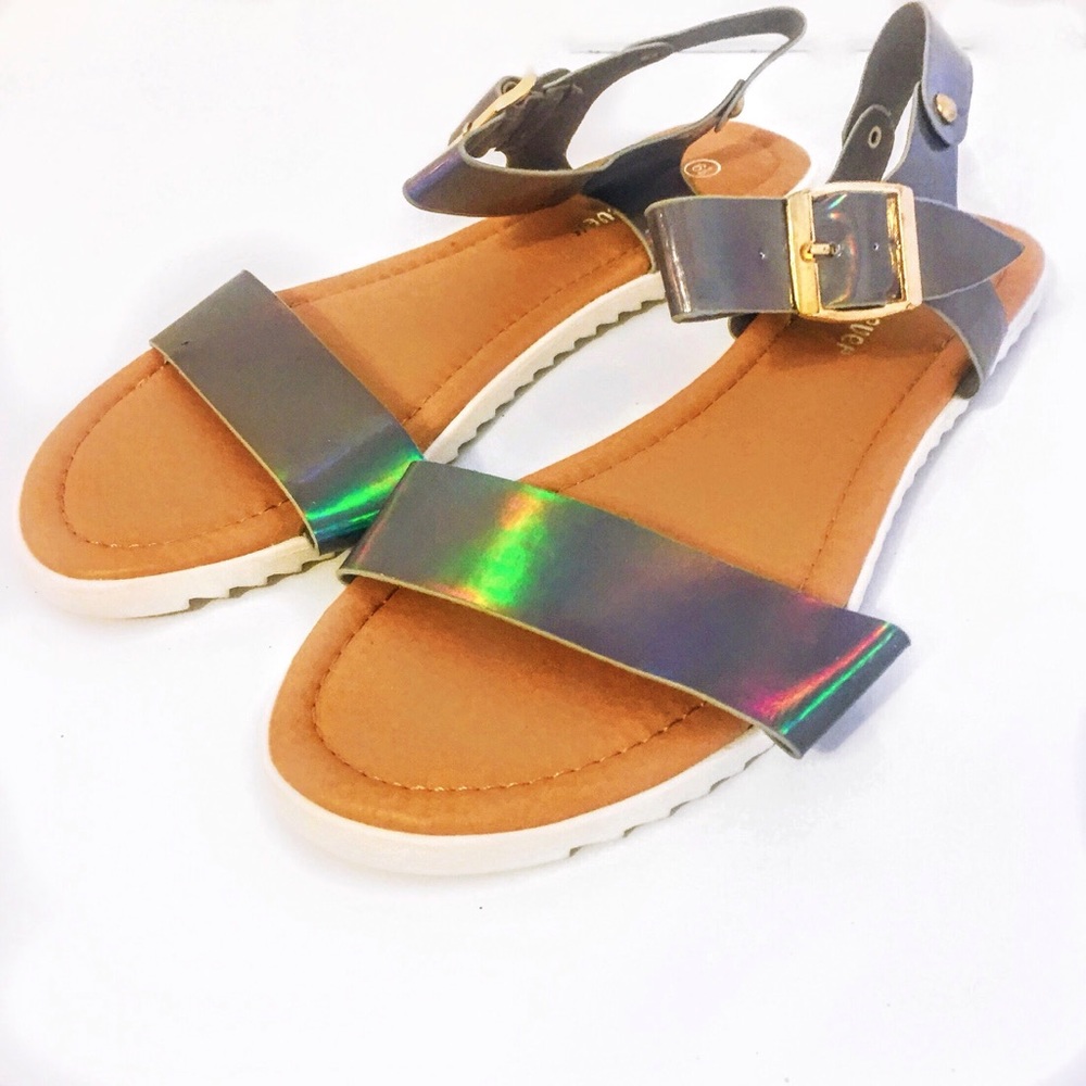 💲⤵️ Brand New Holographic adjustable strap sandal